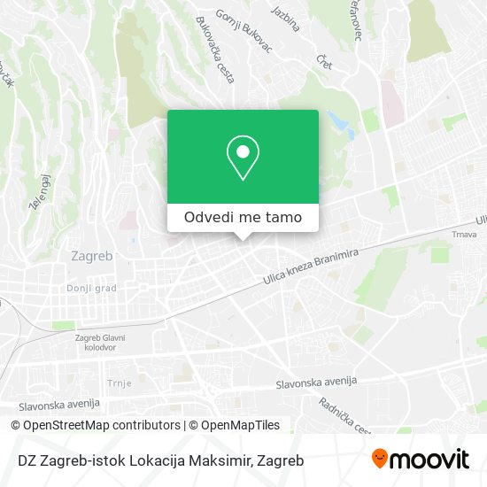 Karta DZ Zagreb-istok Lokacija Maksimir