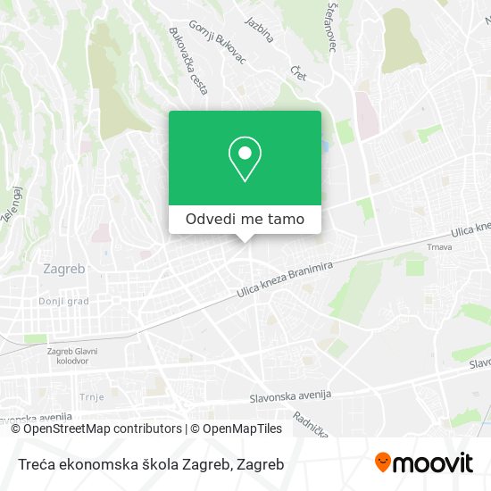 Karta Treća ekonomska škola Zagreb