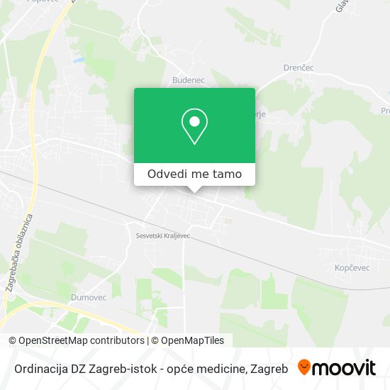 Karta Ordinacija DZ Zagreb-istok - opće medicine