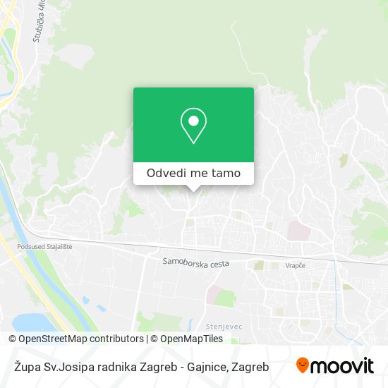 Karta Župa Sv.Josipa radnika Zagreb - Gajnice