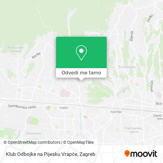 Karta Klub Odbojke na Pijesku Vrapče