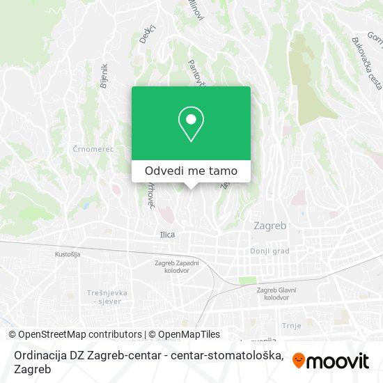 Karta Ordinacija DZ Zagreb-centar - centar-stomatološka