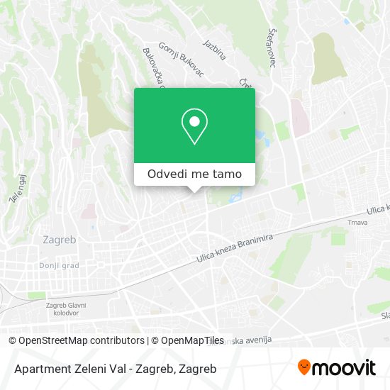 Karta Apartment Zeleni Val - Zagreb