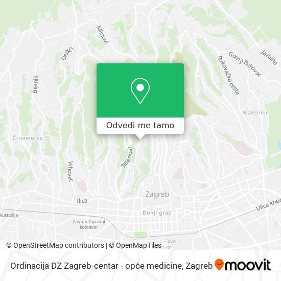 Karta Ordinacija DZ Zagreb-centar - opće medicine