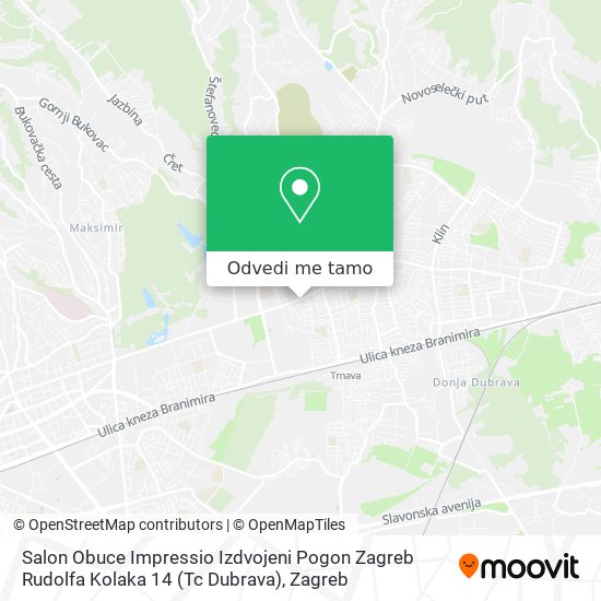 Karta Salon Obuce Impressio Izdvojeni Pogon Zagreb Rudolfa Kolaka 14 (Tc Dubrava)