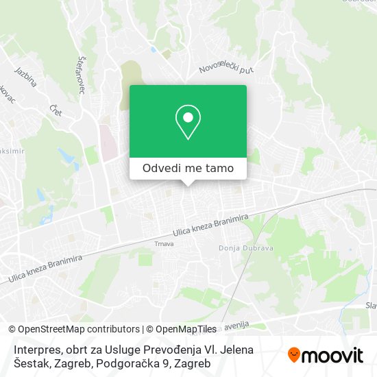 Karta Interpres, obrt za Usluge Prevođenja Vl. Jelena Šestak, Zagreb, Podgoračka 9
