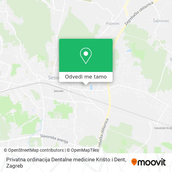 Karta Privatna ordinacija Dentalne medicine Krišto i Dent