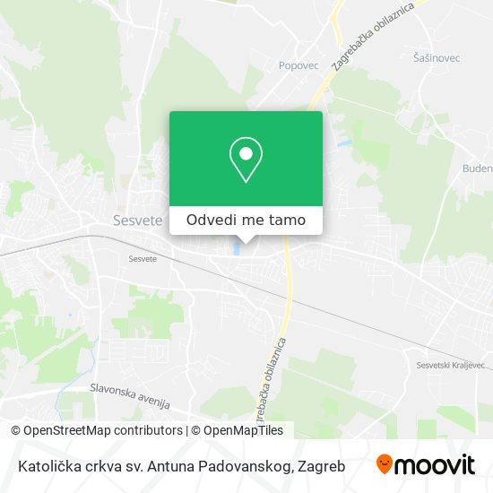 Karta Katolička crkva sv. Antuna Padovanskog