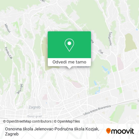 Karta Osnovna škola Jelenovac-Područna škola Kozjak