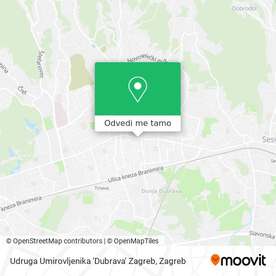 Karta Udruga Umirovljenika 'Dubrava' Zagreb