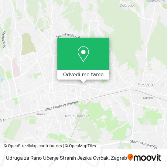 Karta Udruga za Rano Učenje Stranih Jezika Cvrčak