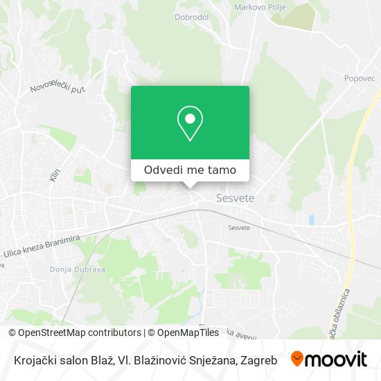Karta Krojački salon Blaž, Vl. Blažinović Snježana