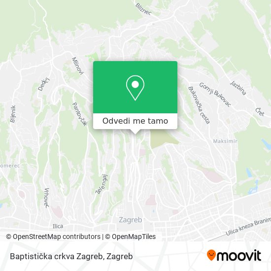 Karta Baptistička crkva Zagreb