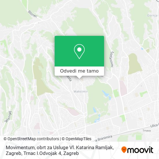 Karta Movimentum, obrt za Usluge Vl. Katarina Ramljak, Zagreb, Trnac I.Odvojak 4