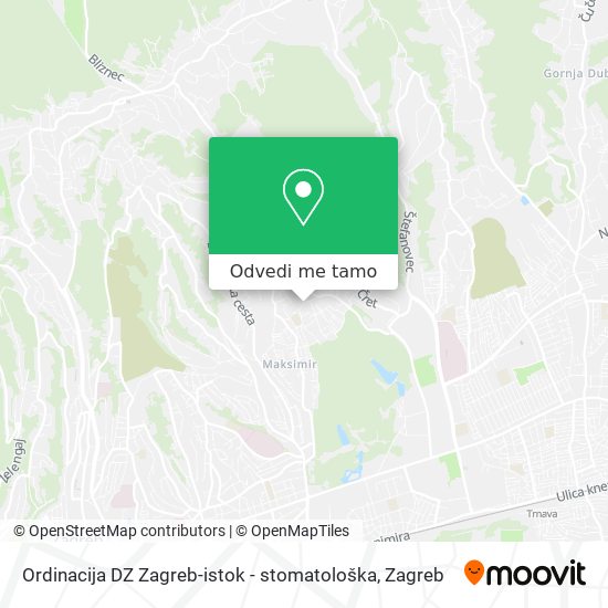 Karta Ordinacija DZ Zagreb-istok - stomatološka