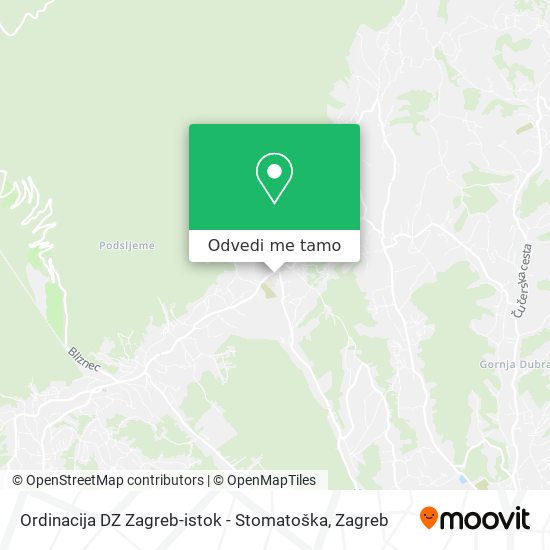 Karta Ordinacija DZ Zagreb-istok - Stomatoška