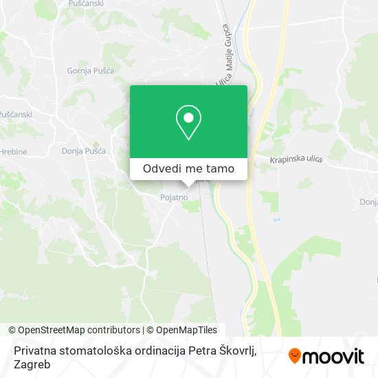 Karta Privatna stomatološka ordinacija Petra Škovrlj