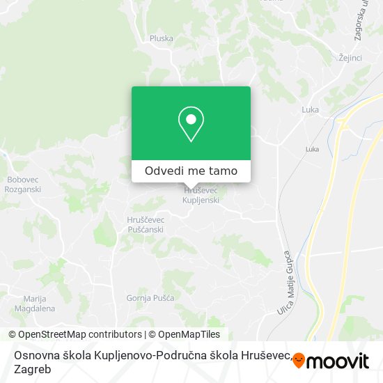 Karta Osnovna škola Kupljenovo-Područna škola Hruševec
