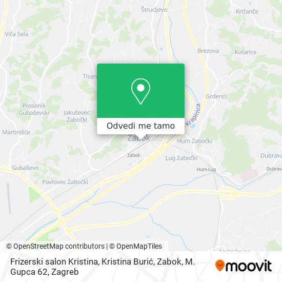 Karta Frizerski salon Kristina, Kristina Burić, Zabok, M. Gupca 62