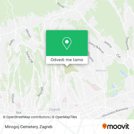 Karta Mirogoj Cemetery