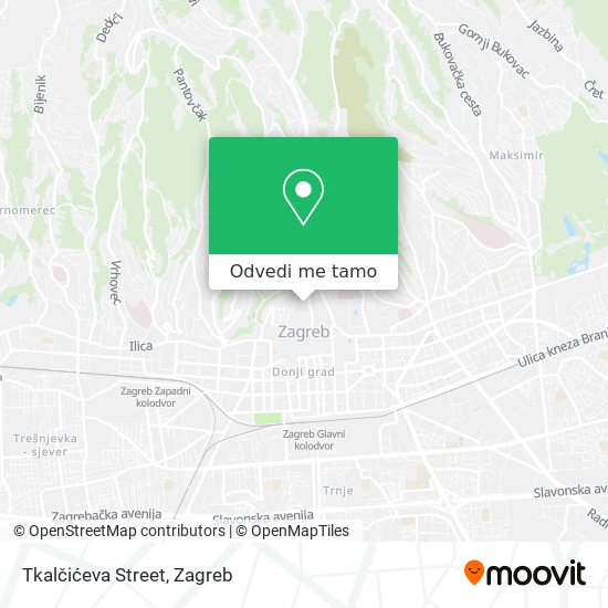 Karta Tkalčićeva Street