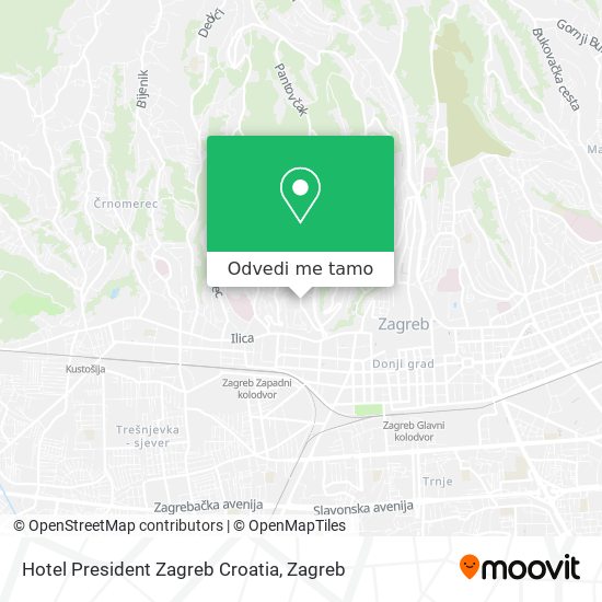 Karta Hotel President Zagreb Croatia