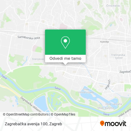 Karta Zagrebačka avenija 100