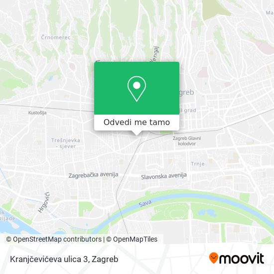 Karta Kranjčevićeva ulica 3