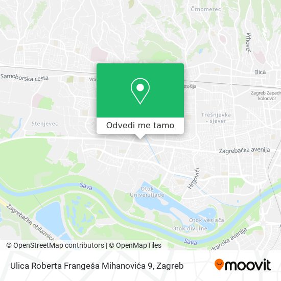 Karta Ulica Roberta Frangeša Mihanovića 9