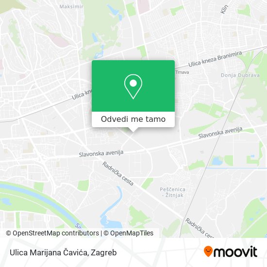 Karta Ulica Marijana Čavića