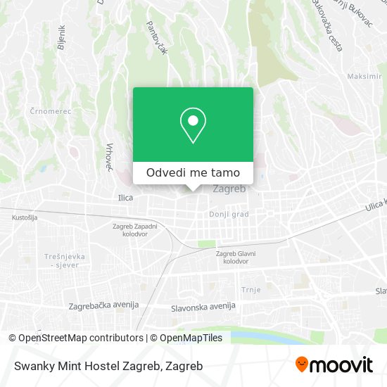 Karta Swanky Mint Hostel Zagreb
