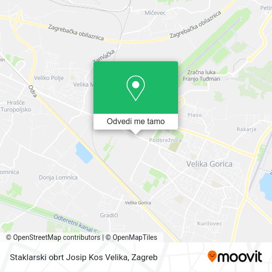 Karta Staklarski obrt Josip Kos Velika