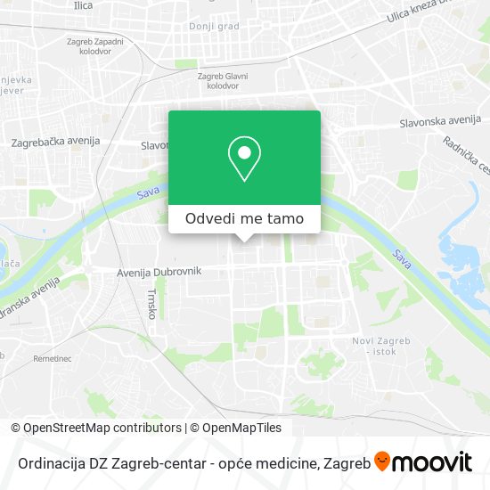 Karta Ordinacija DZ Zagreb-centar - opće medicine