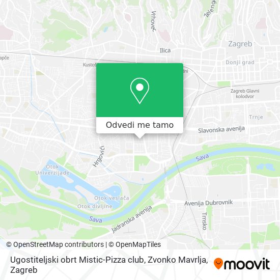 Karta Ugostiteljski obrt Mistic-Pizza club, Zvonko Mavrlja