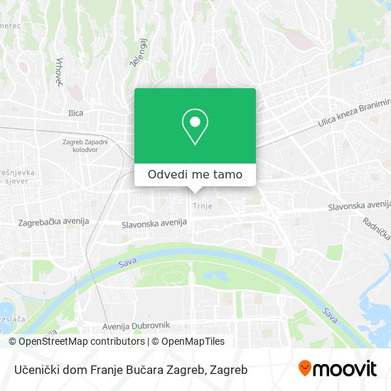 Karta Učenički dom Franje Bučara Zagreb