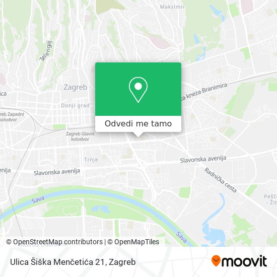Karta Ulica Šiška Menčetića 21