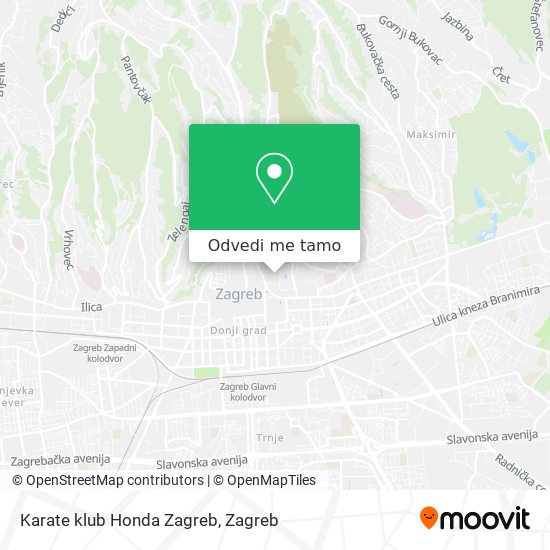 Karta Karate klub Honda Zagreb