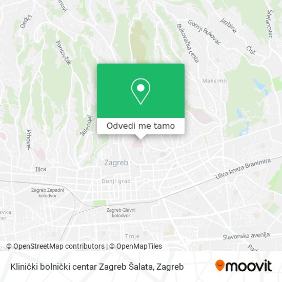Karta Klinički bolnički centar Zagreb Šalata