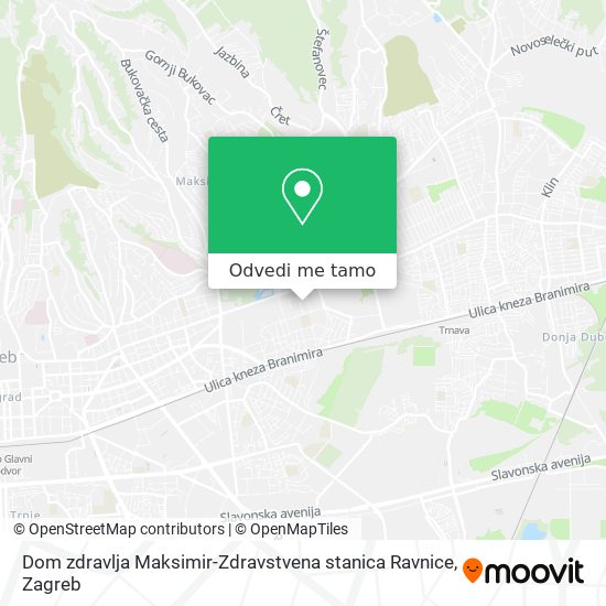 Karta Dom zdravlja Maksimir-Zdravstvena stanica Ravnice