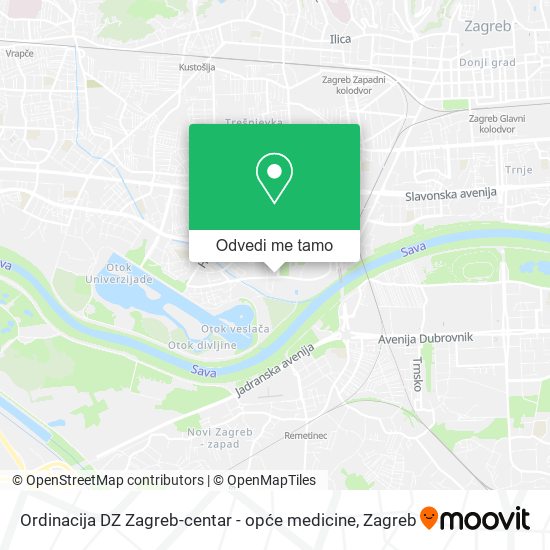 Karta Ordinacija DZ Zagreb-centar - opće medicine