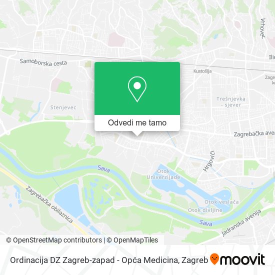 Karta Ordinacija DZ Zagreb-zapad - Opća Medicina
