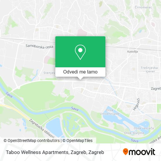 Karta Taboo Wellness Apartments, Zagreb