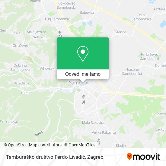 Karta Tamburaško društvo Ferdo Livadić