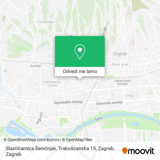 Karta Slastičarnica Šeničnjak, Trakošćanska 15, Zagreb