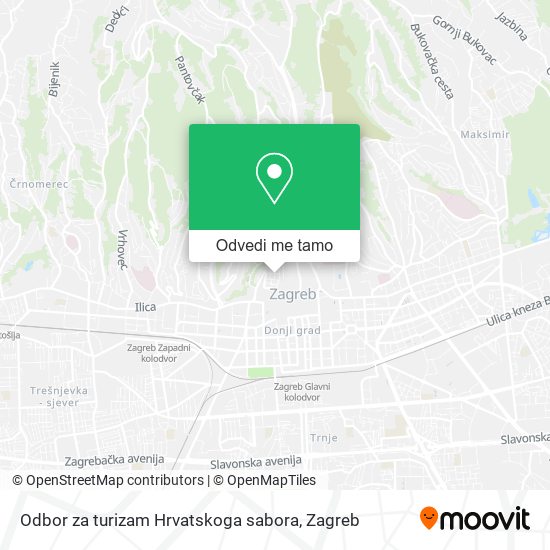 Karta Odbor za turizam Hrvatskoga sabora