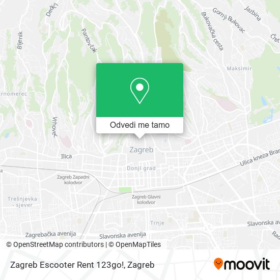Karta Zagreb Escooter Rent 123go!