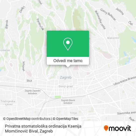 Karta Privatna stomatološka ordinacija Ksenija Momčinović Bival
