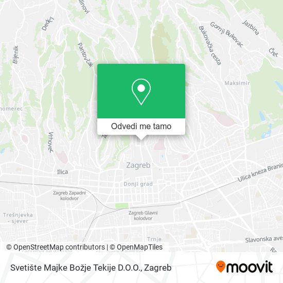 Karta Svetište Majke Božje Tekije D.O.O.
