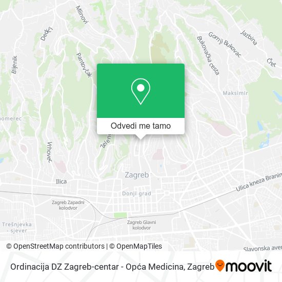 Karta Ordinacija DZ Zagreb-centar - Opća Medicina