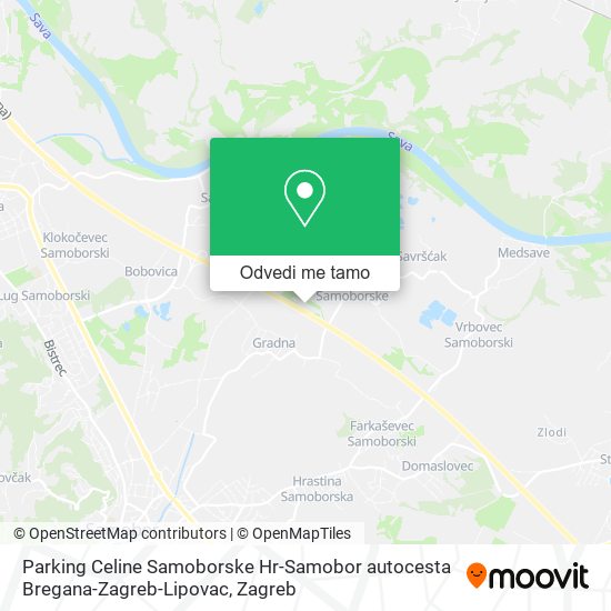 Karta Parking Celine Samoborske Hr-Samobor autocesta Bregana-Zagreb-Lipovac